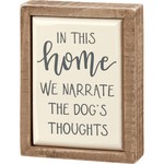 Dog Thoughts Box Sign