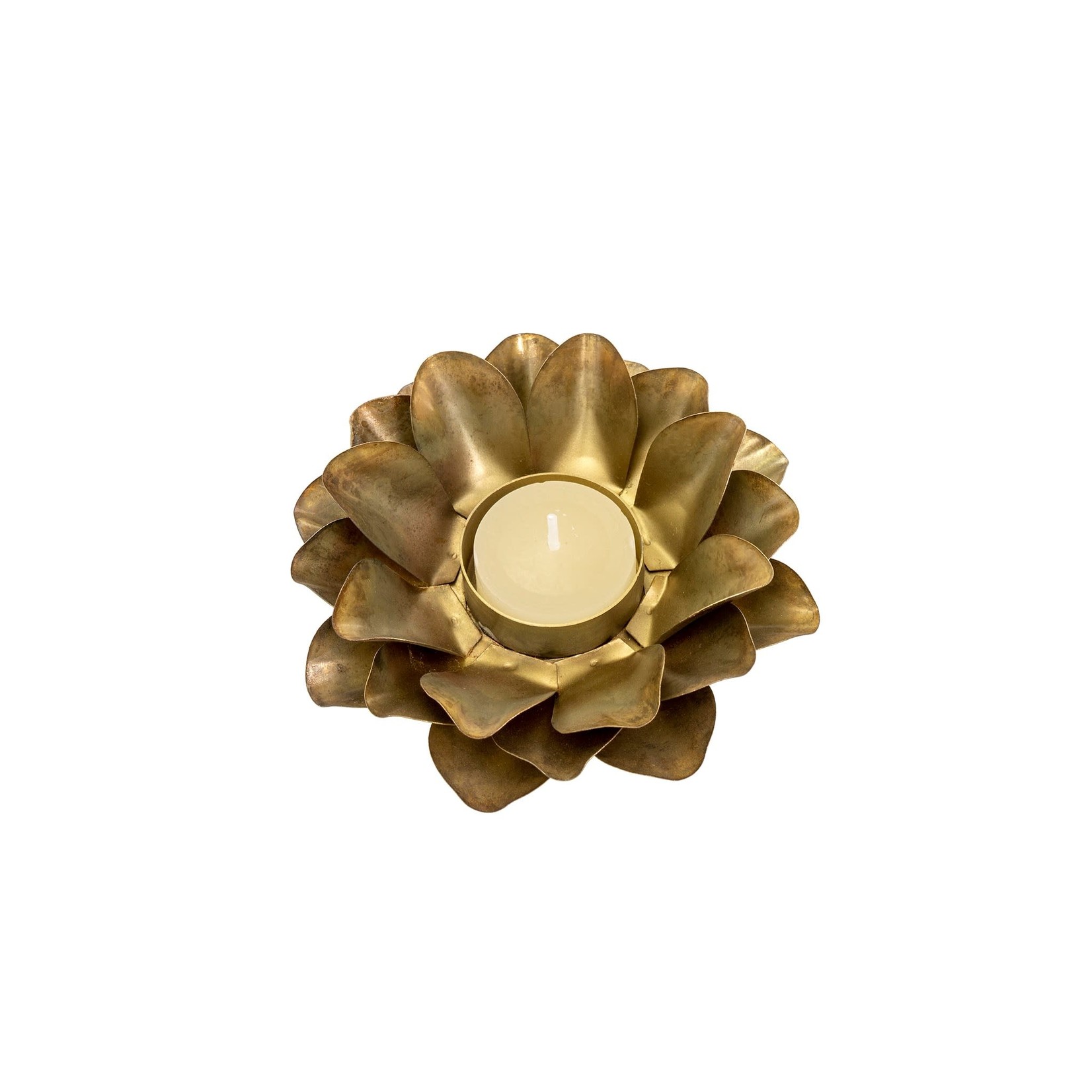 Gold Rustic Lily Tealight Holder