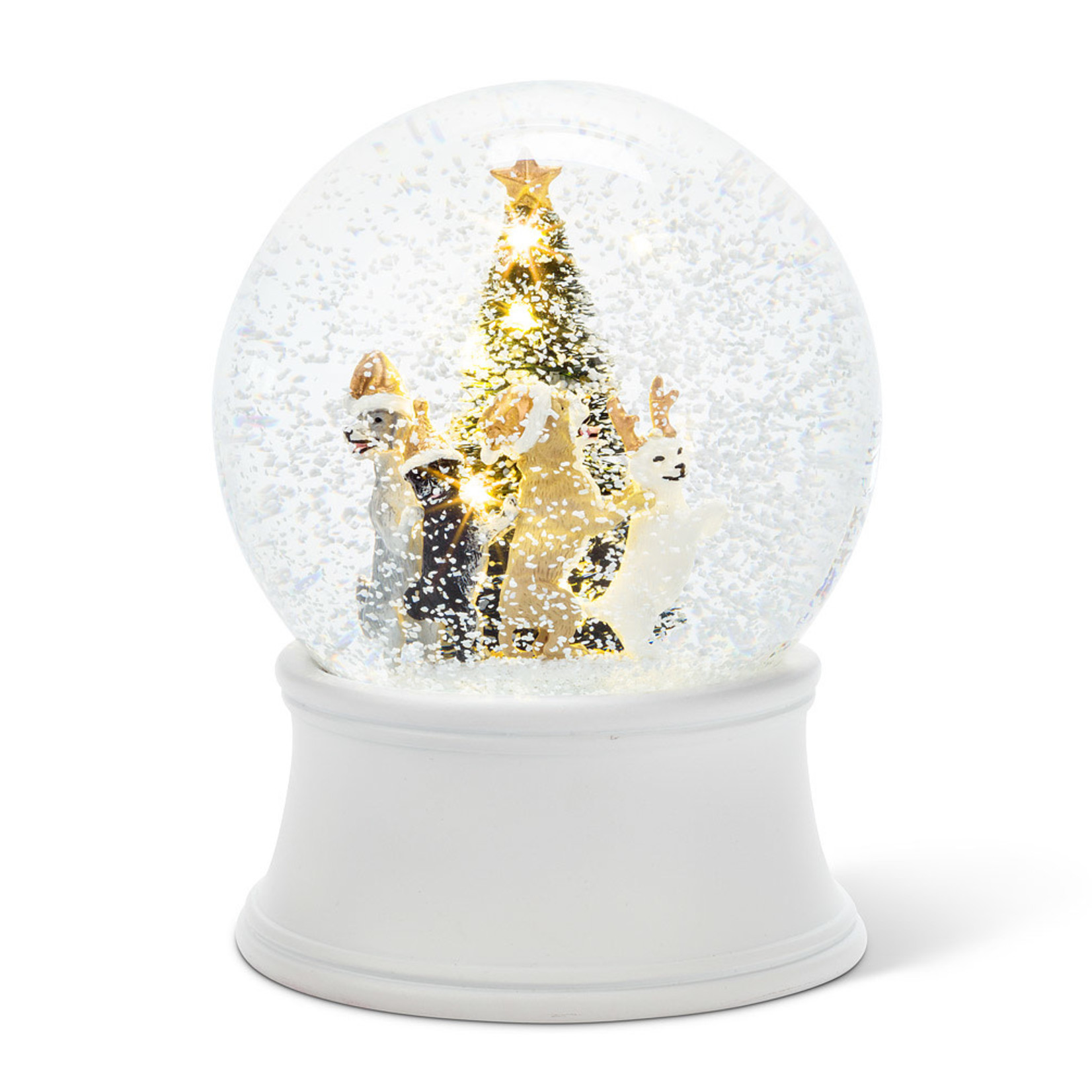Dancing Dog & LED Tree Snow Globe