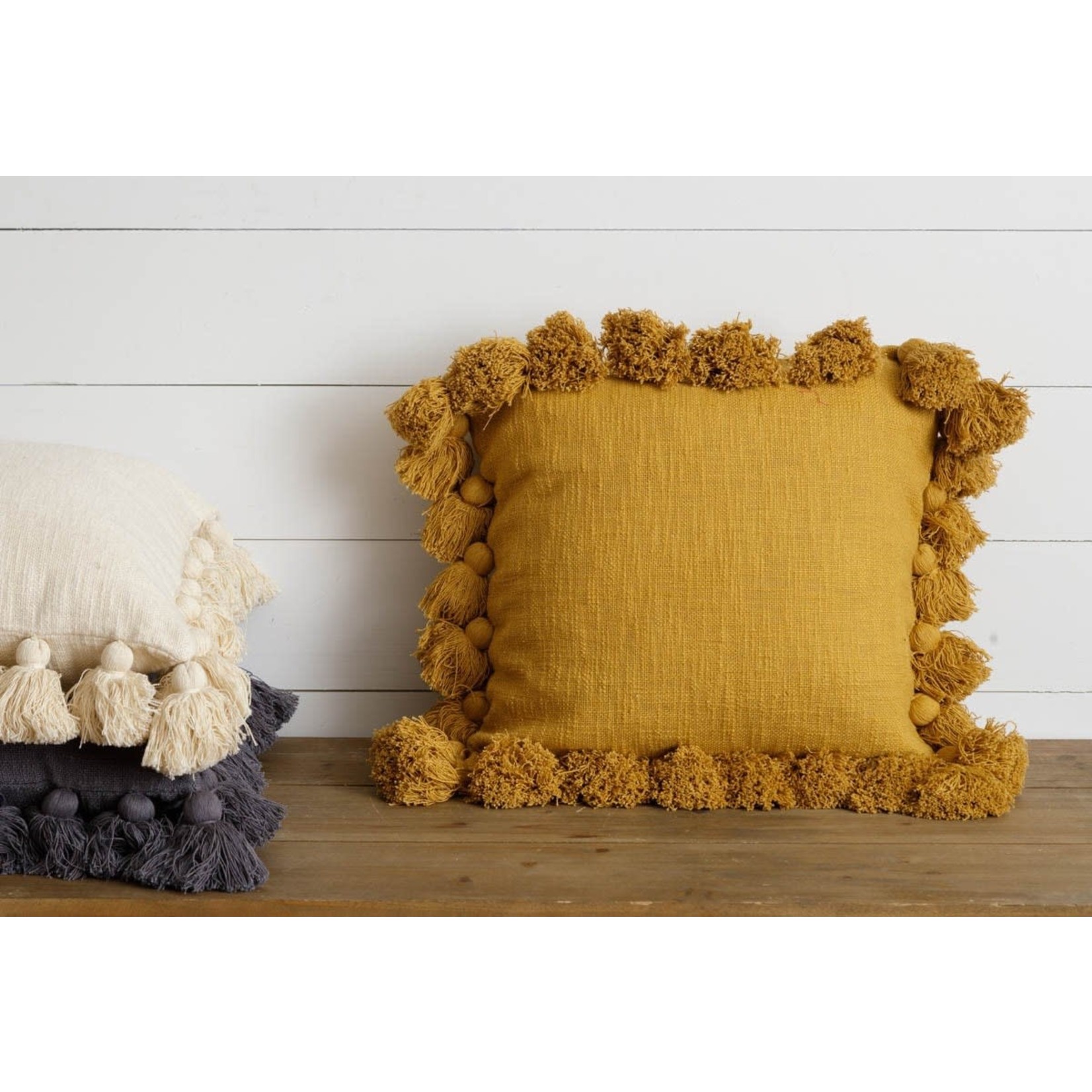 Mustard Tassel Pillow