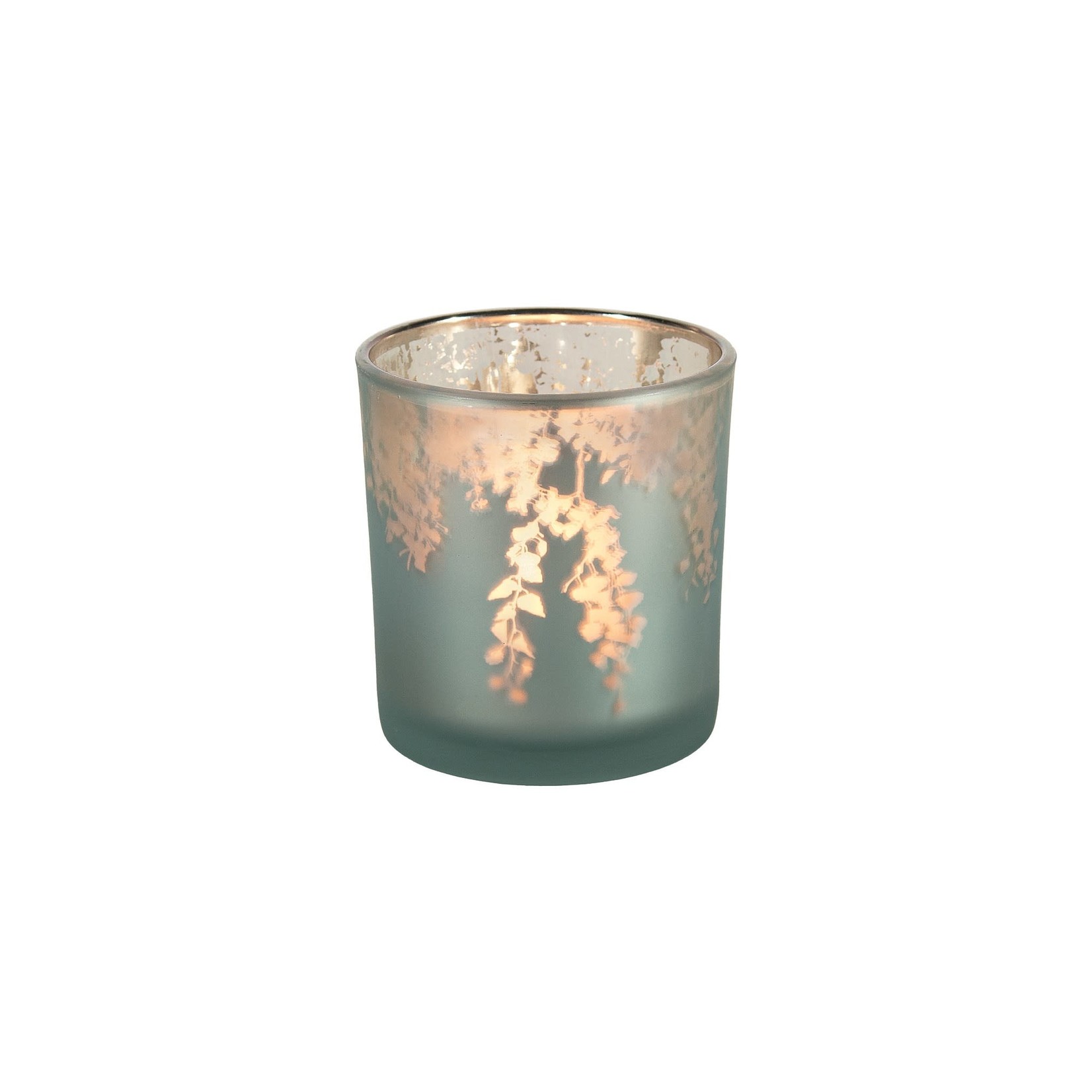 Blue & Gold Floral Candle Holder