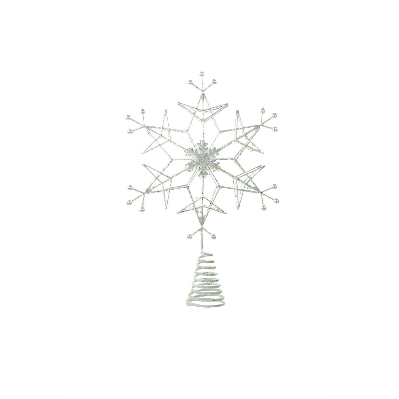 White Frosted Snowflake Tree Topper