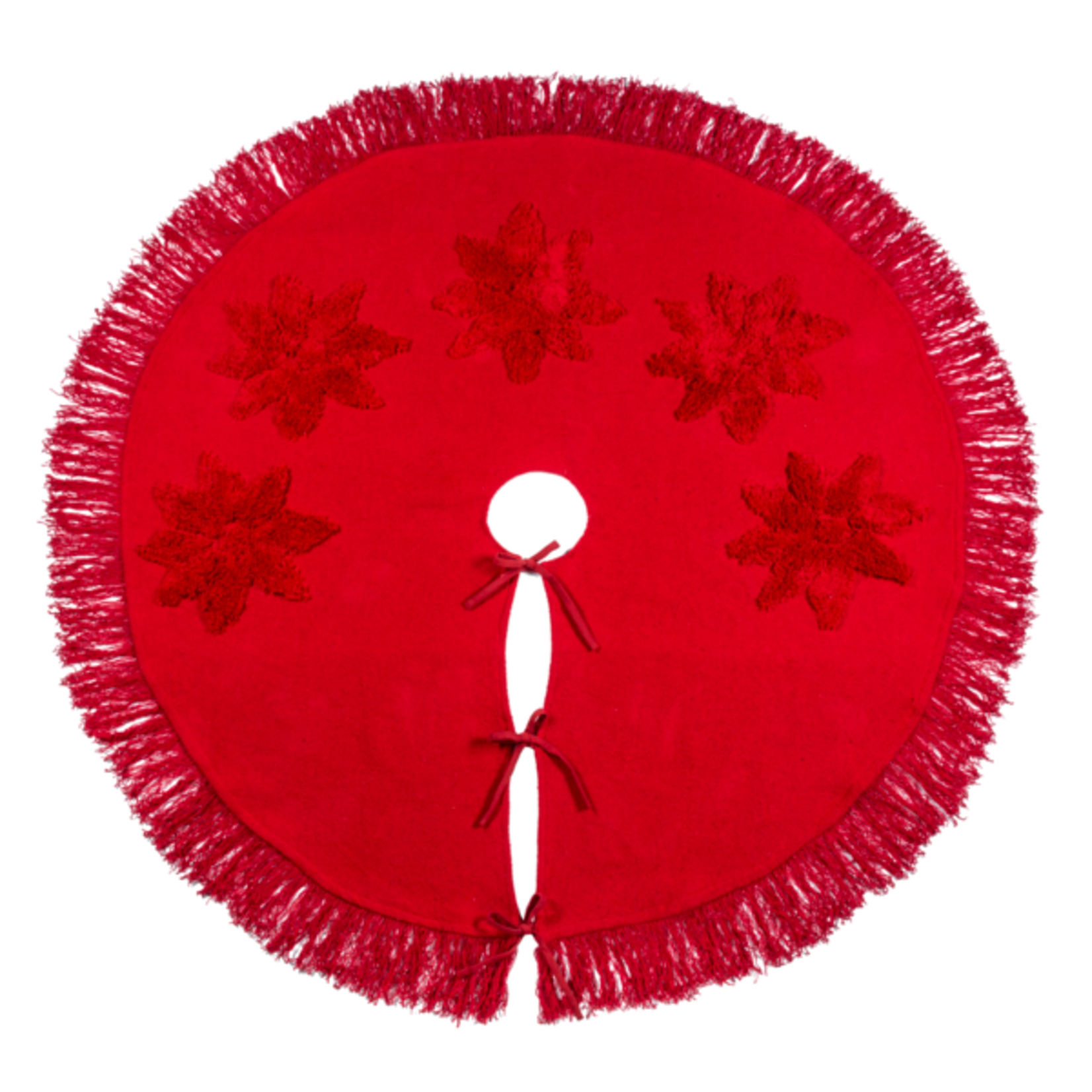 Tufted Poinsettia Tree Skirt