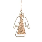 Wood & Gold Angel Ornament