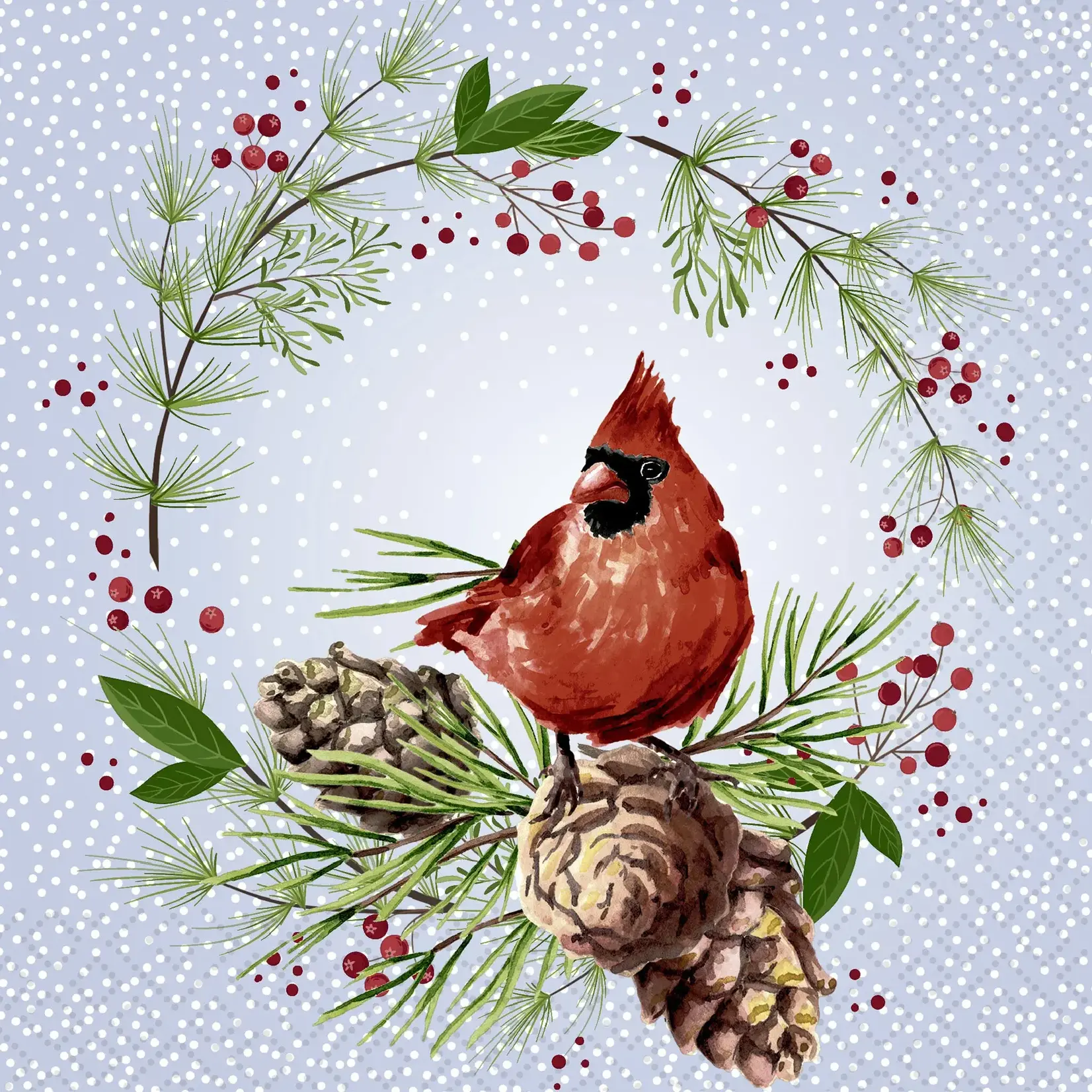 Winter Cardinal - Luncheon Napkin