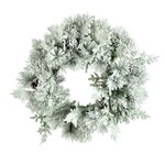 Fresh Winter Wreath w/ Pine Cones, Salal & White Ribbon by Creekside Farms