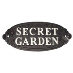NACH - Secret Garden Cast Iron Sign - 9.5 X 3.6"