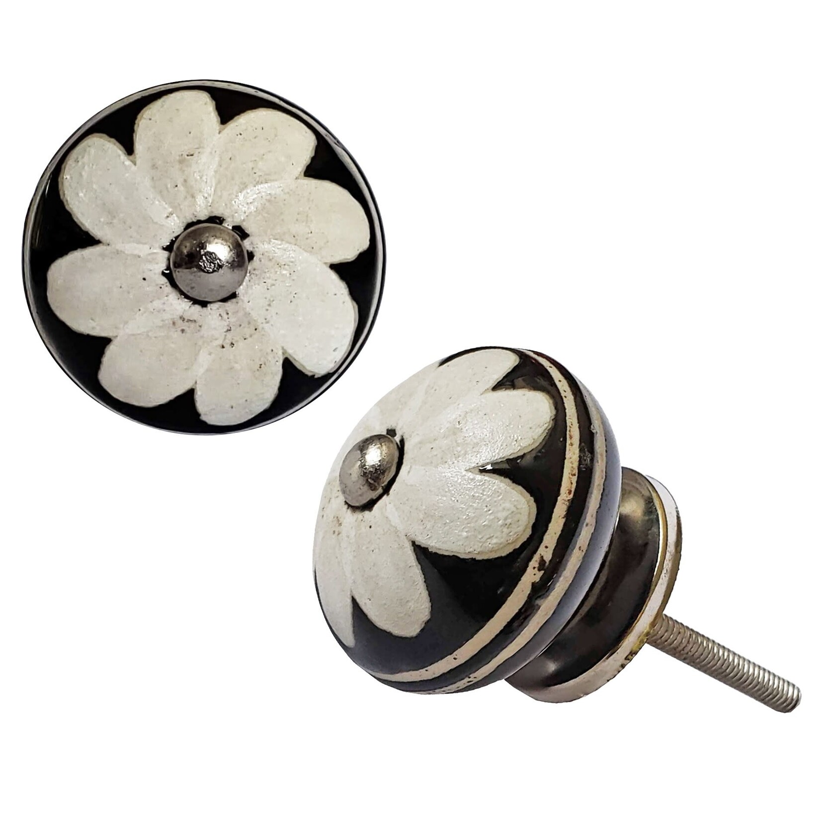 Art Deco Ceramic Flower Knob