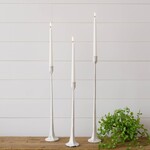 White Hand Forged Metal Candle Holder