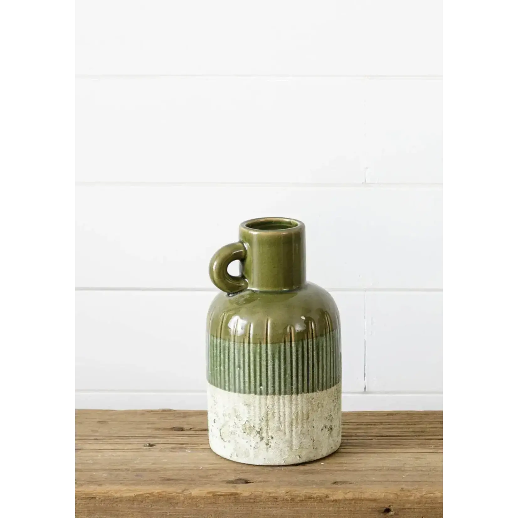 Green Jug With Distressed Bottom