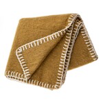 Blanket Stitch Mohair Ochre Throw