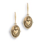 Demdaco Sacred Heart Earrings - Gold - 1.5" Drop