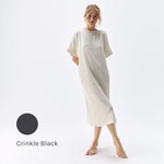 Crinkle Balloon Dress - Black