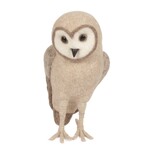 Ivory & Tan Felt Wool Barn Owl