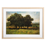 Framed Pastoral Landscape Wall Decor