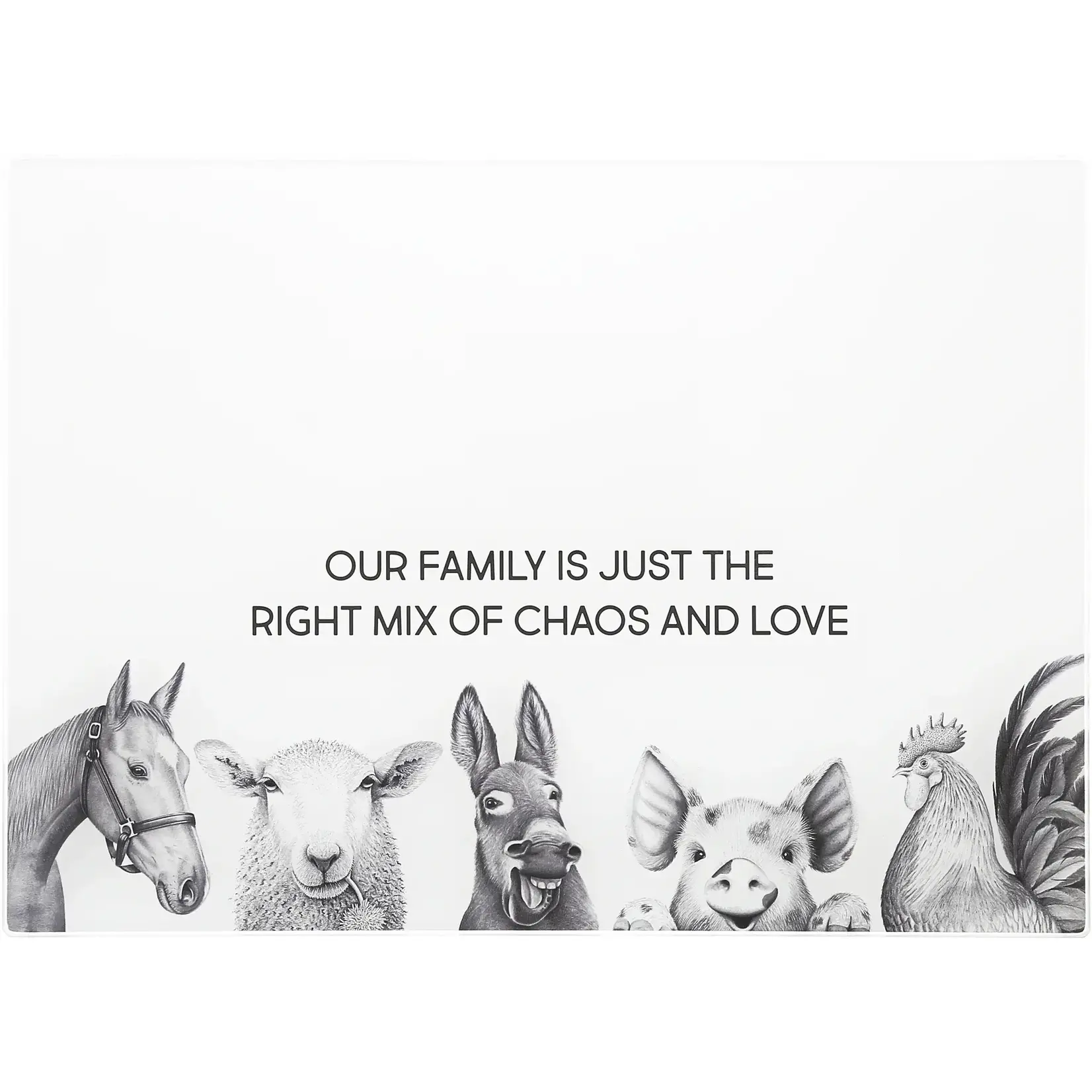 Chaos And Love Glass Cutting Board