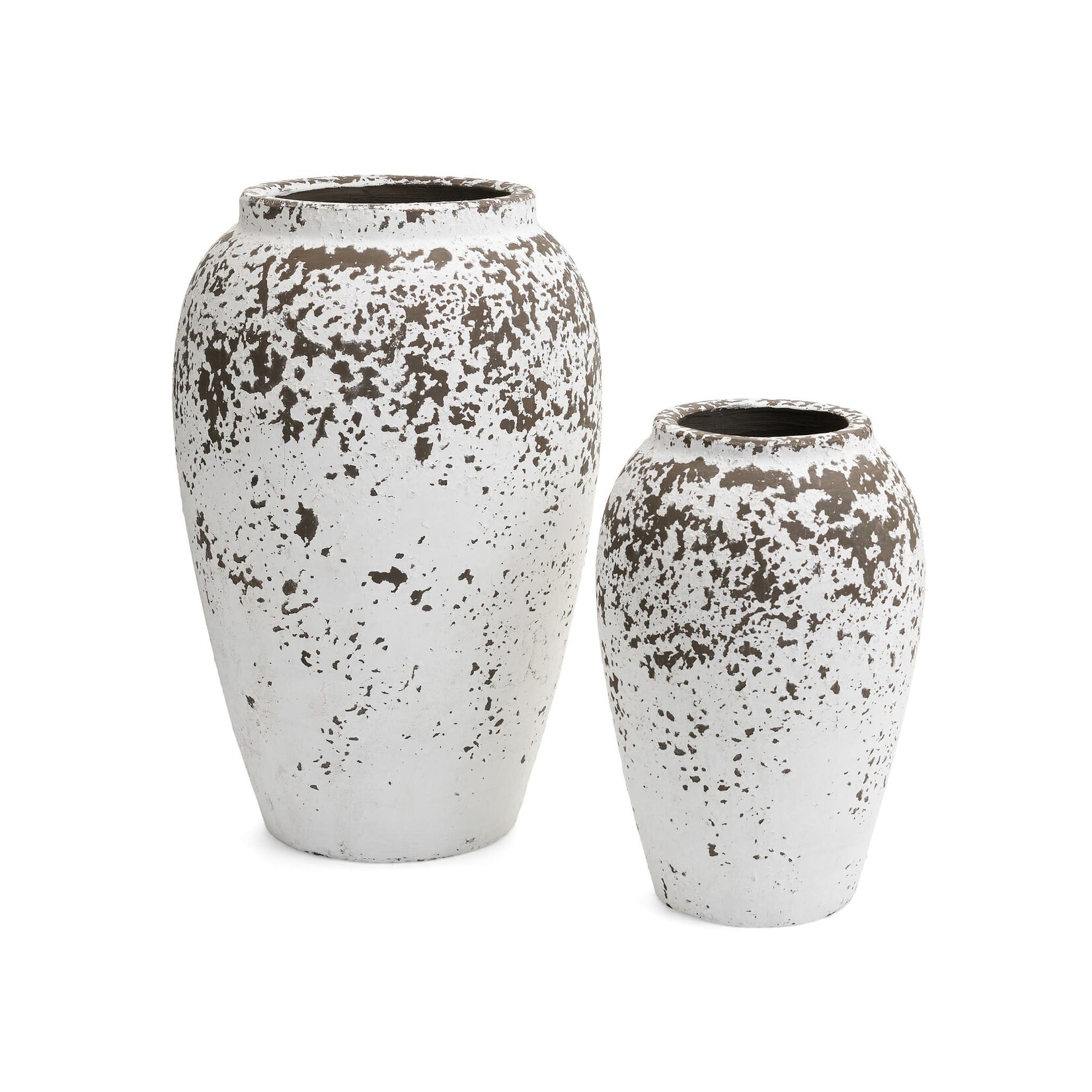 Accents De Ville White Textured Terracotta Vase