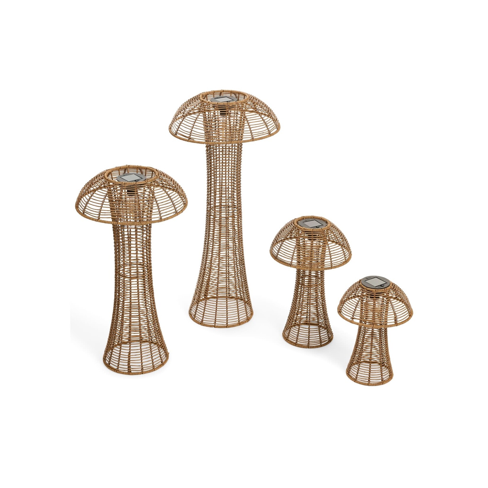 Accents De Ville Mushroom Shaped Paper Cord Solar Lantern