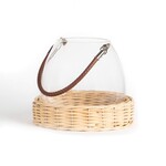 Glass Lantern On Willow Base