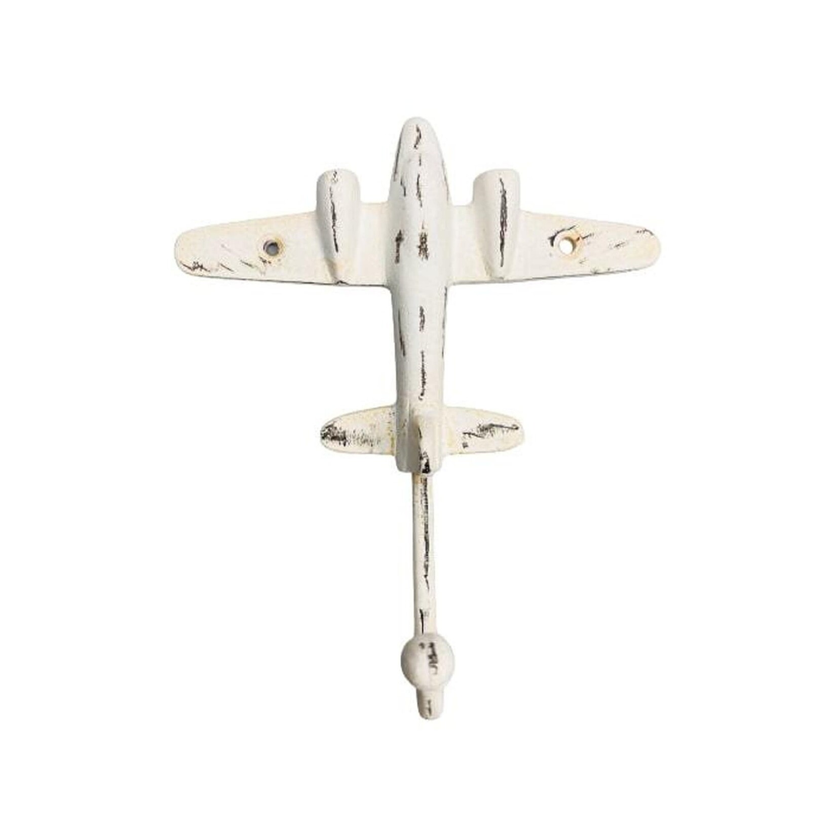 Rustic Distressed White Plane Hook