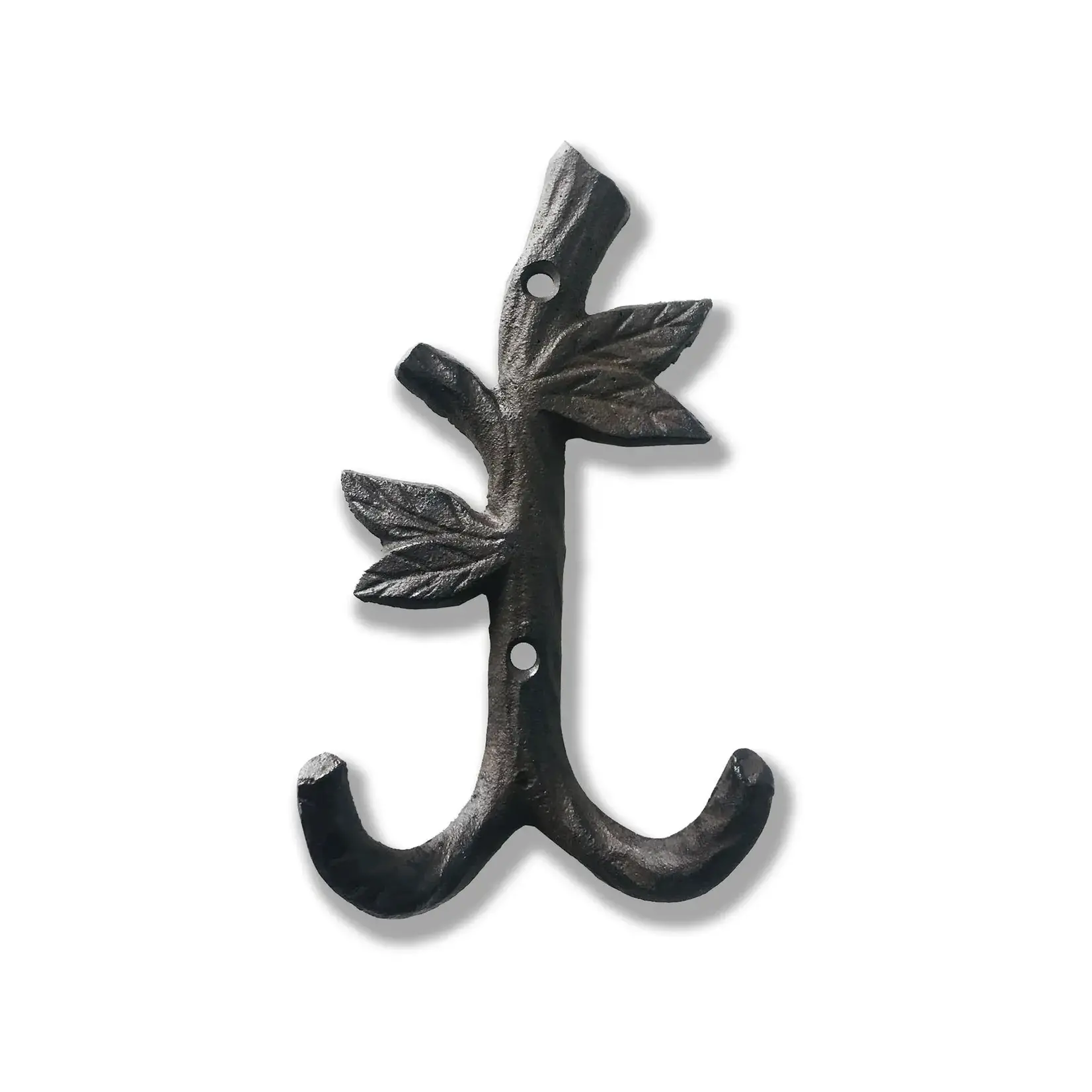 Brown Cast Iron Twig Double Hook