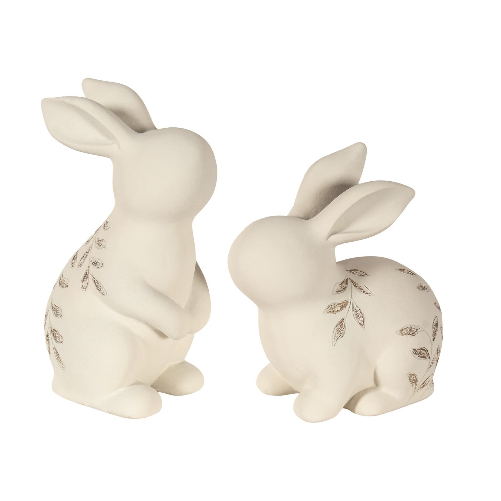 Ivory Bunny With Leaf Print
