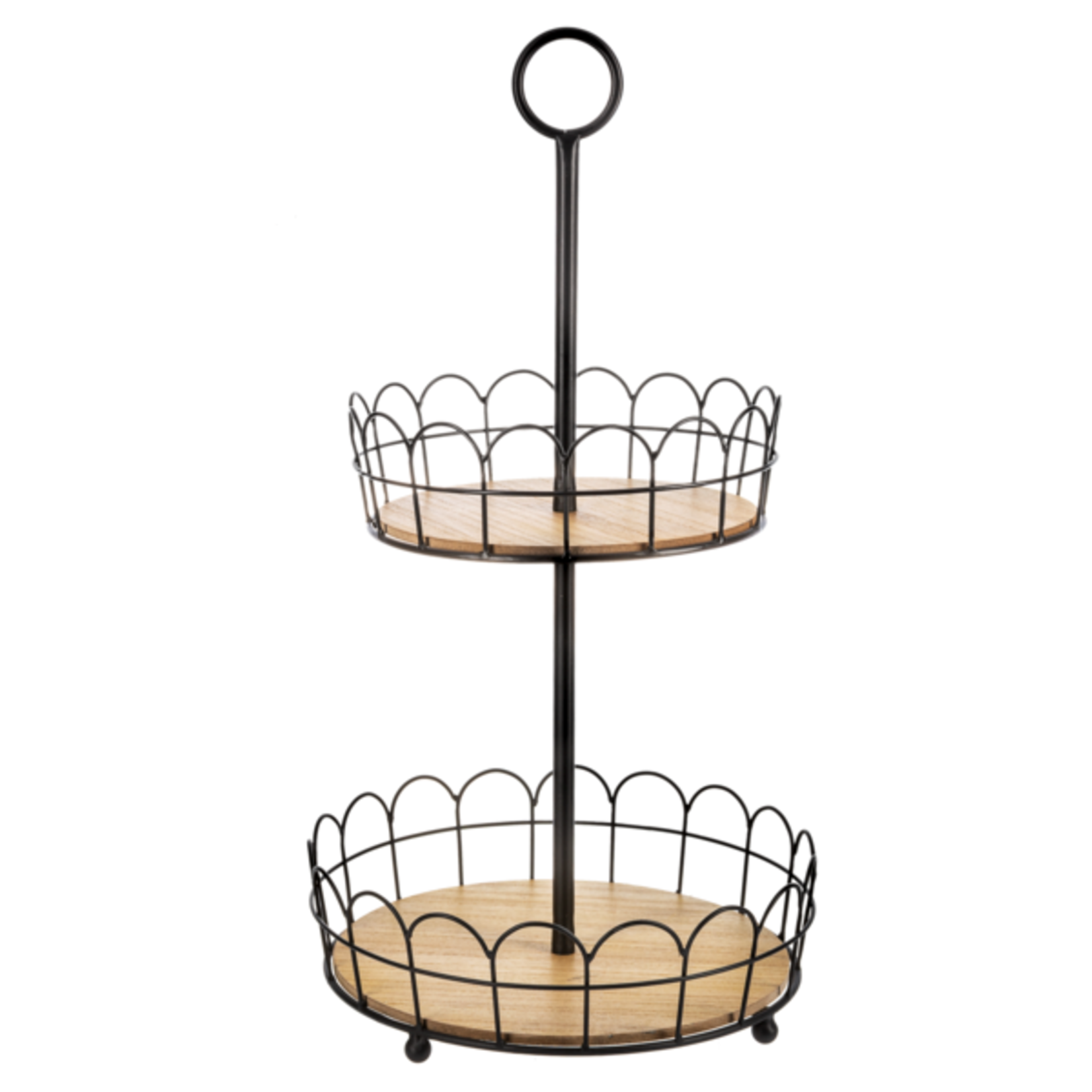 Two Tier Wirework Loop Pedestal Stand