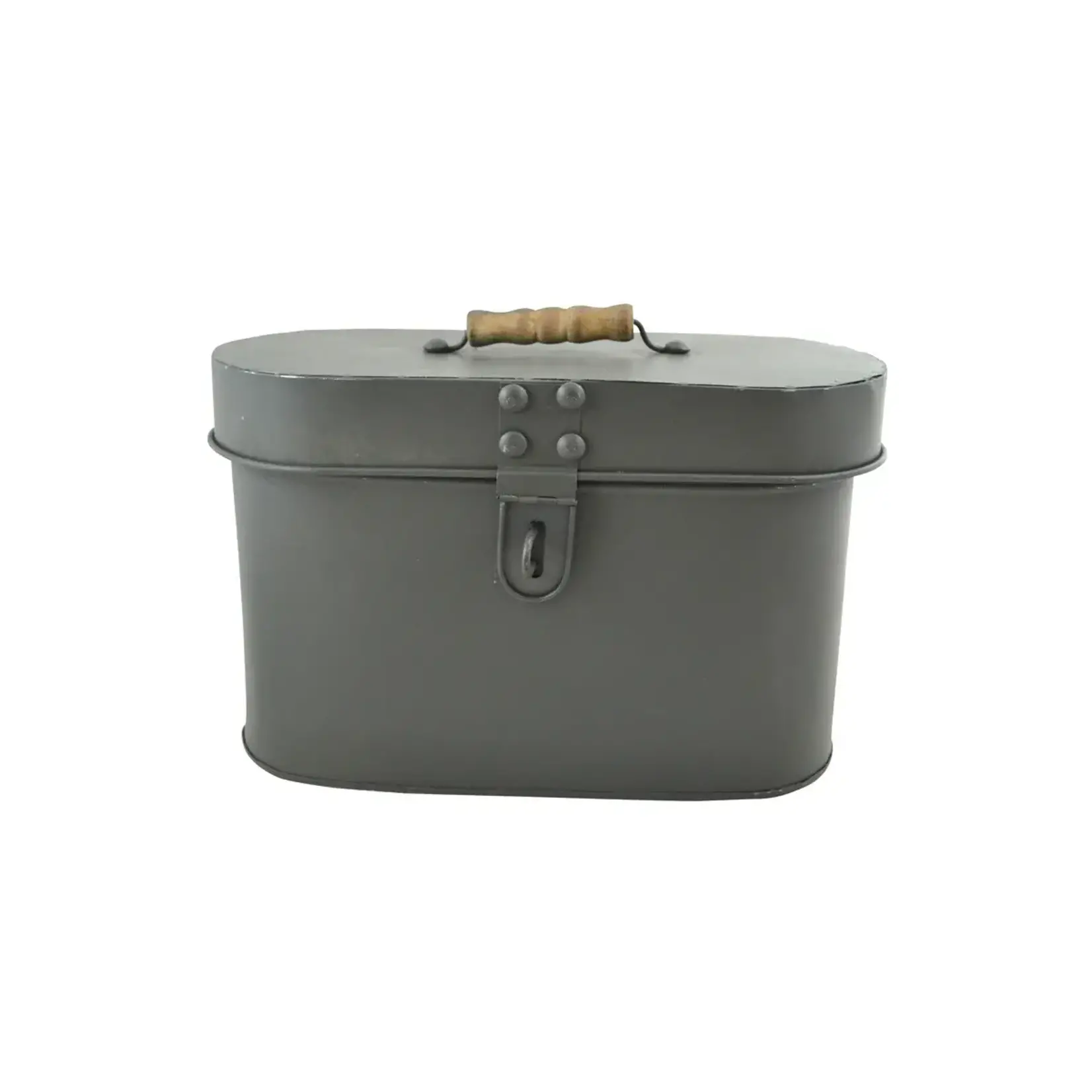 Antique Metal Box With Lid