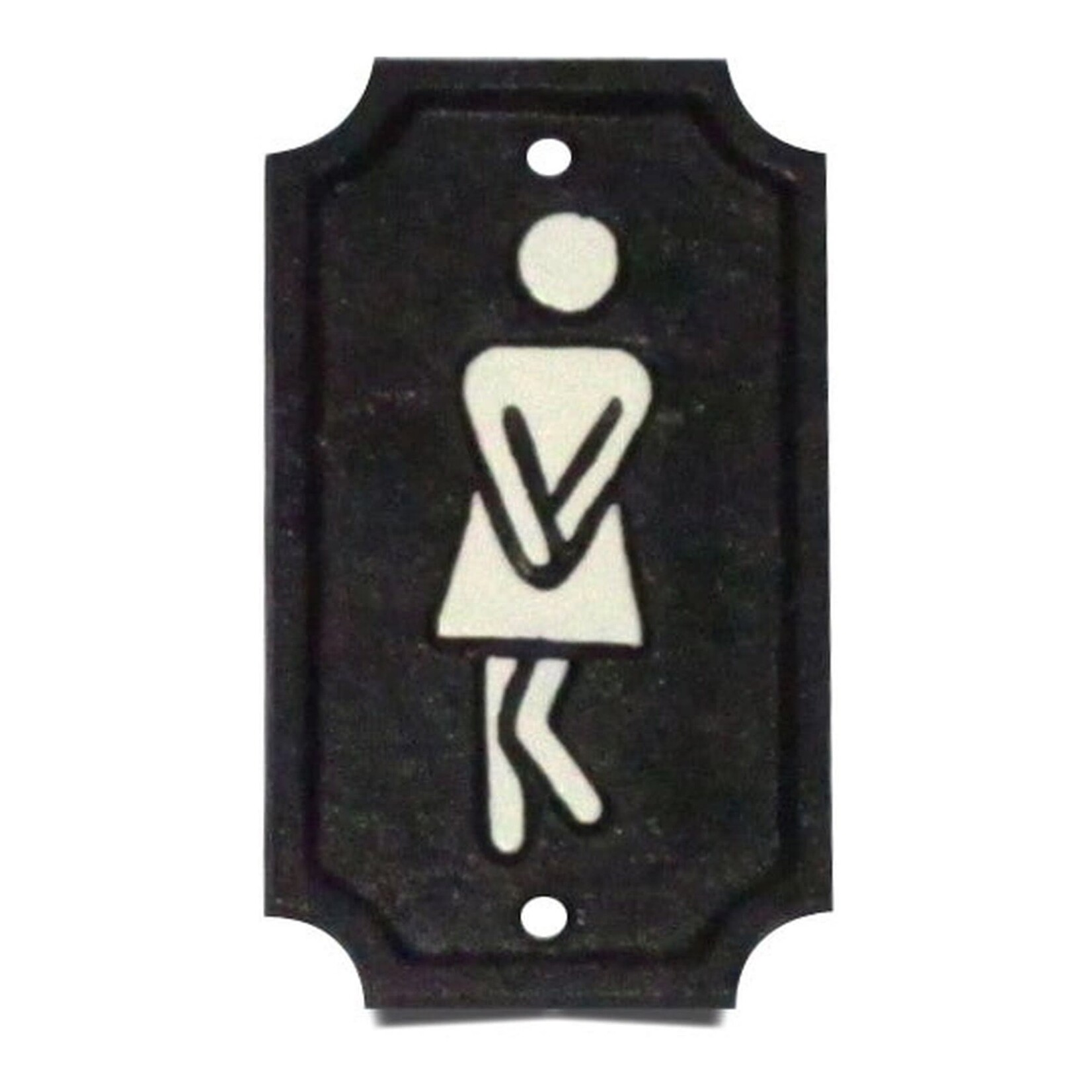 Cast Iron Twisted Women Toilet Plaque