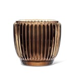 Brown Ribbed Votive