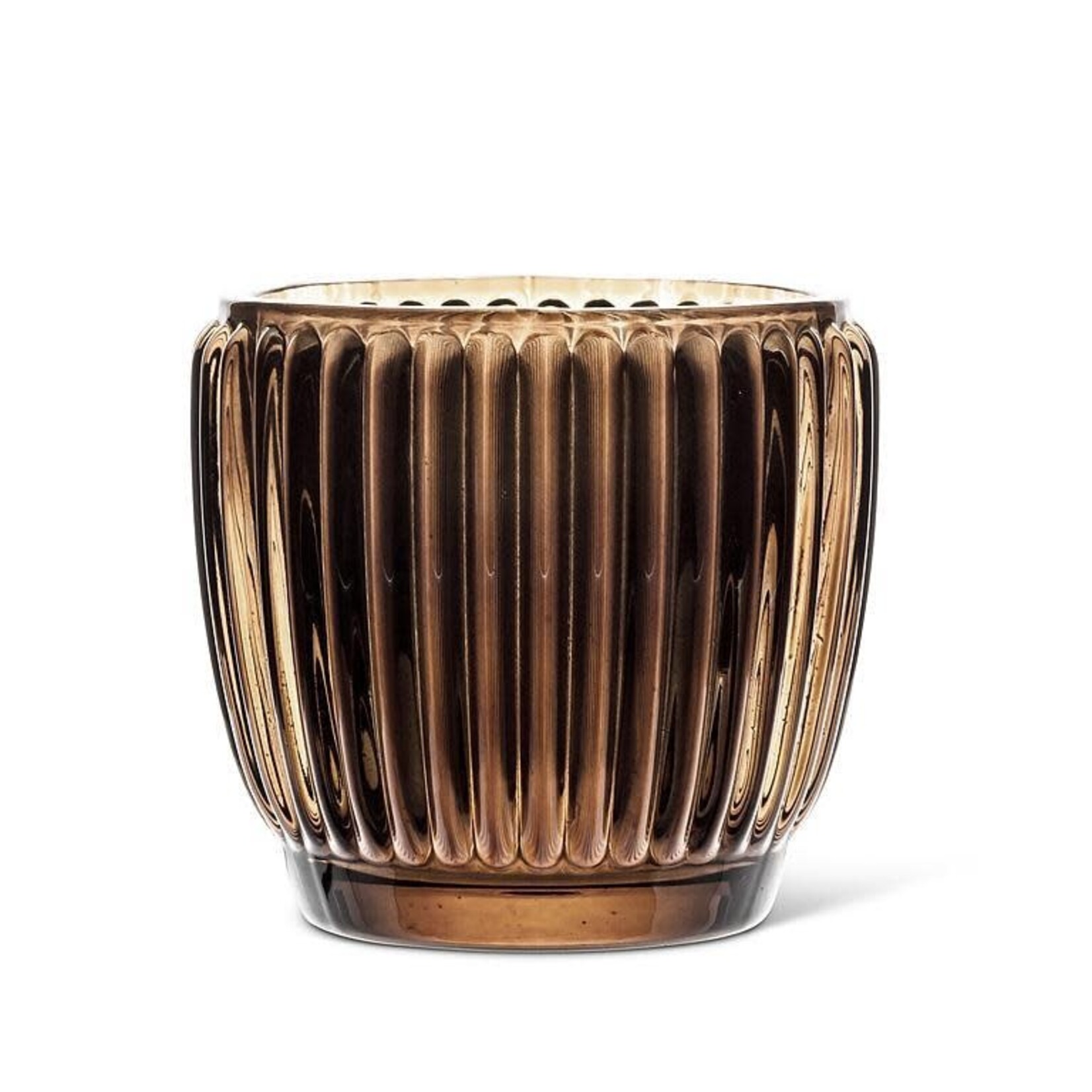 Brown Ribbed Votive