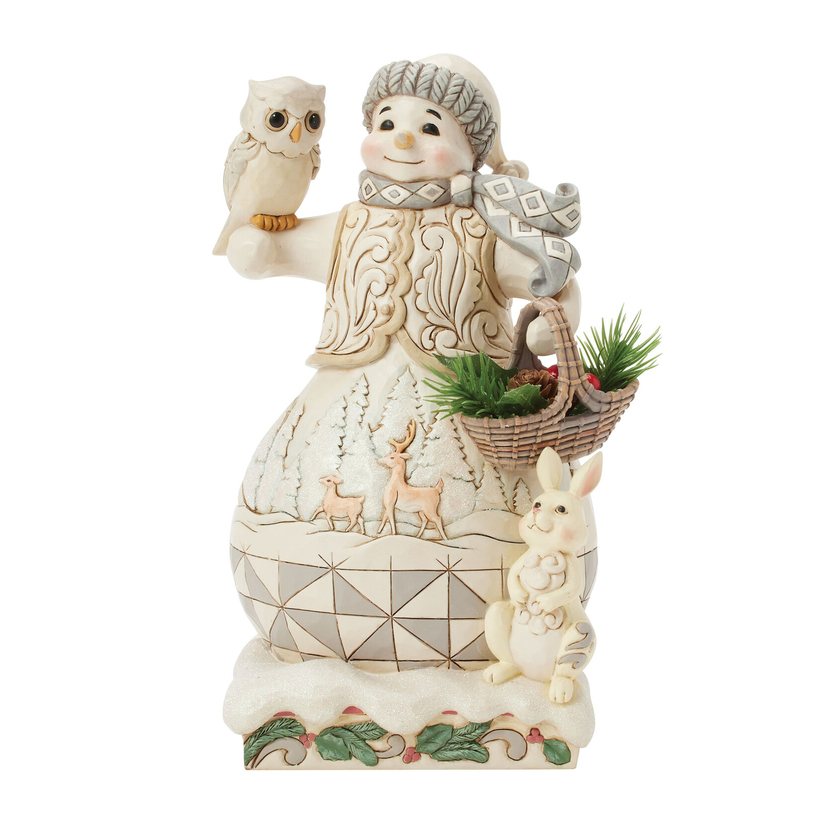 Jim Shore Jim Shore - Woodland Snowman W/Basket Figurine