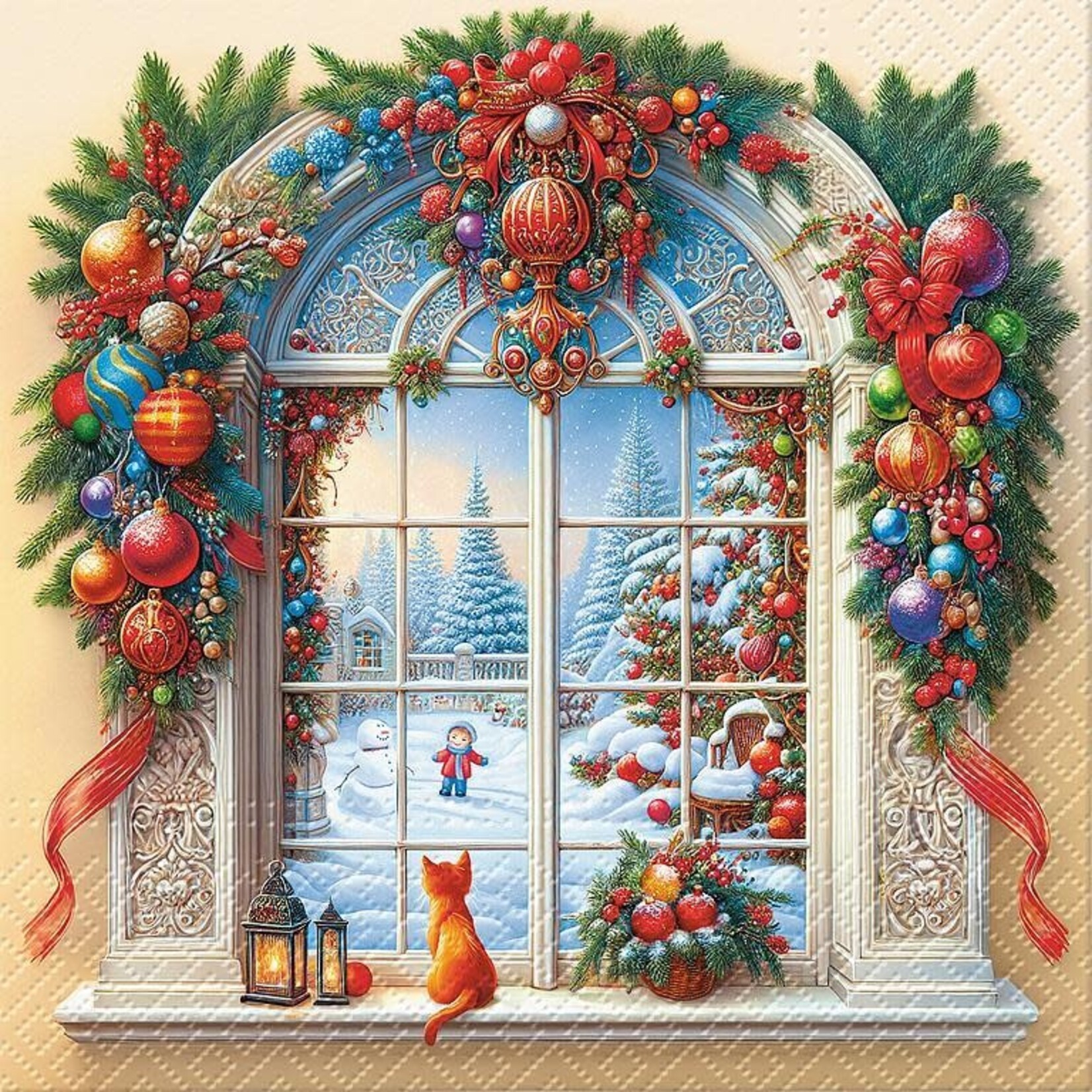 Large Holiday Arch Decor Napkins - 20Pk