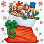 Large Santa Bag W/Gifts Napkin - 20Pk