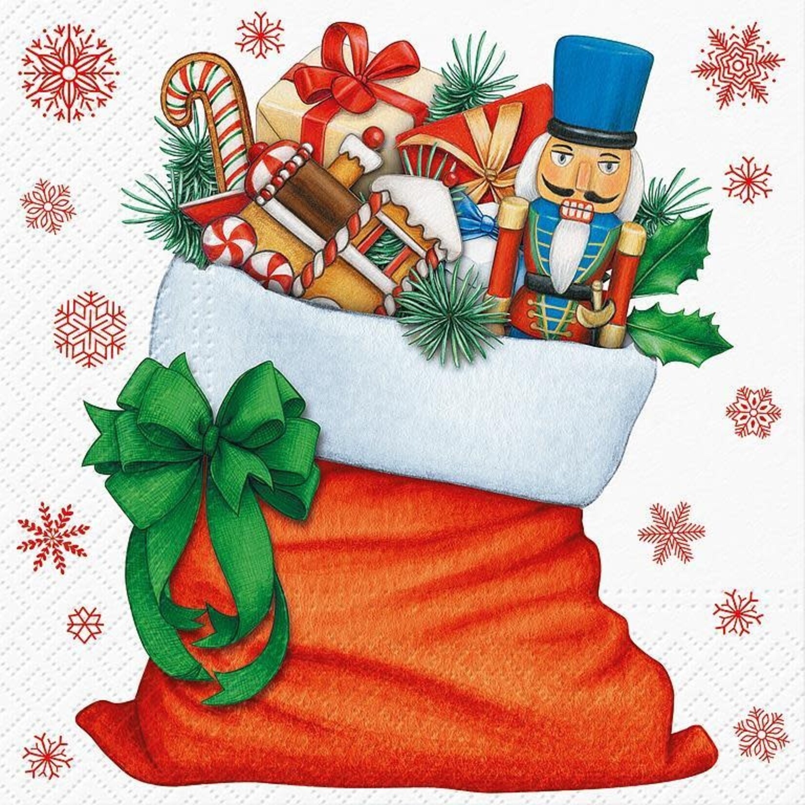 Large Santa Bag W/Gifts Napkin - 20Pk