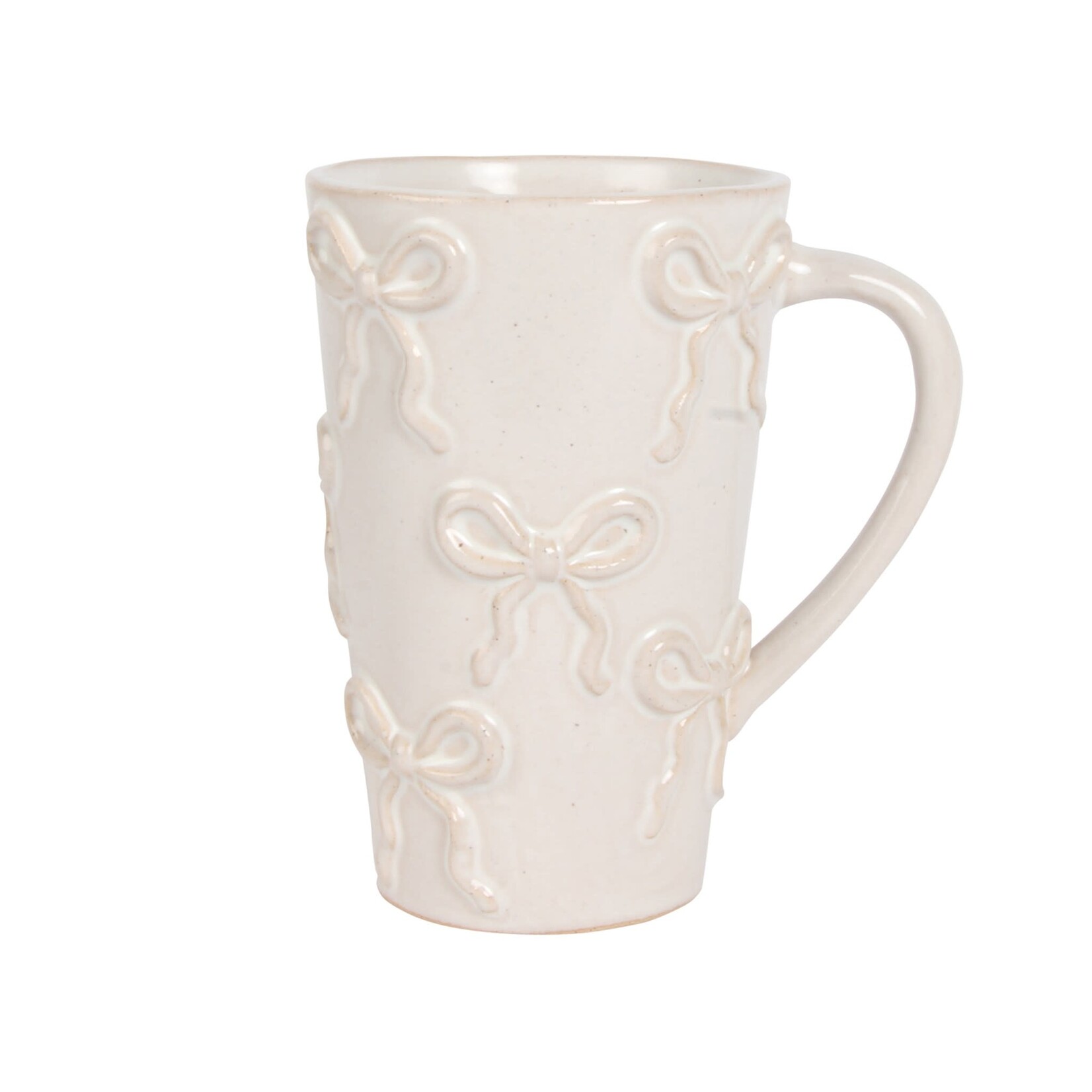 Bow Textured Stoneware Tall Mug