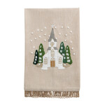White Church Embroidered Towel