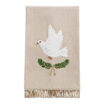 White Dove Embroidered Towel