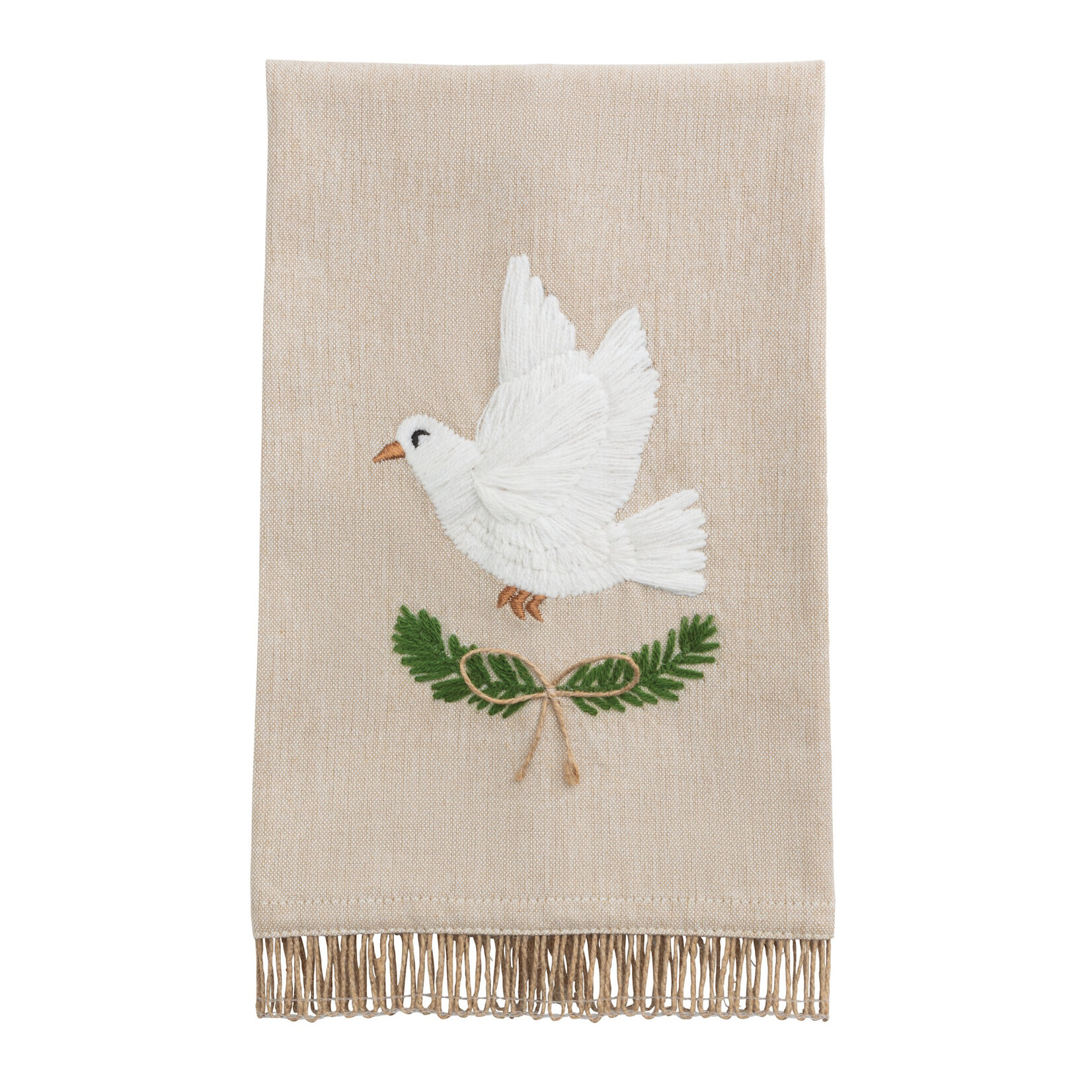 White Dove Embroidered Towel