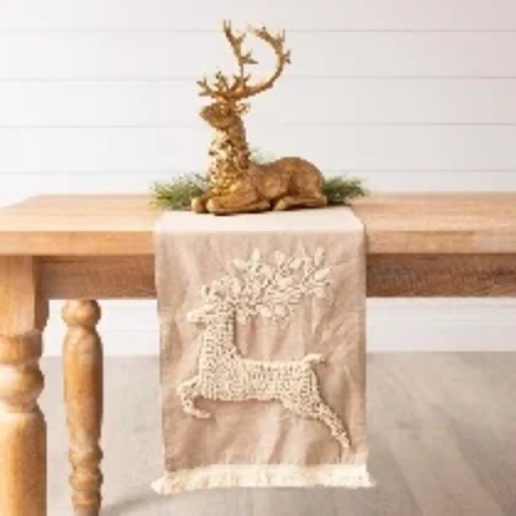 Leaping Christmas Deer Table Runner