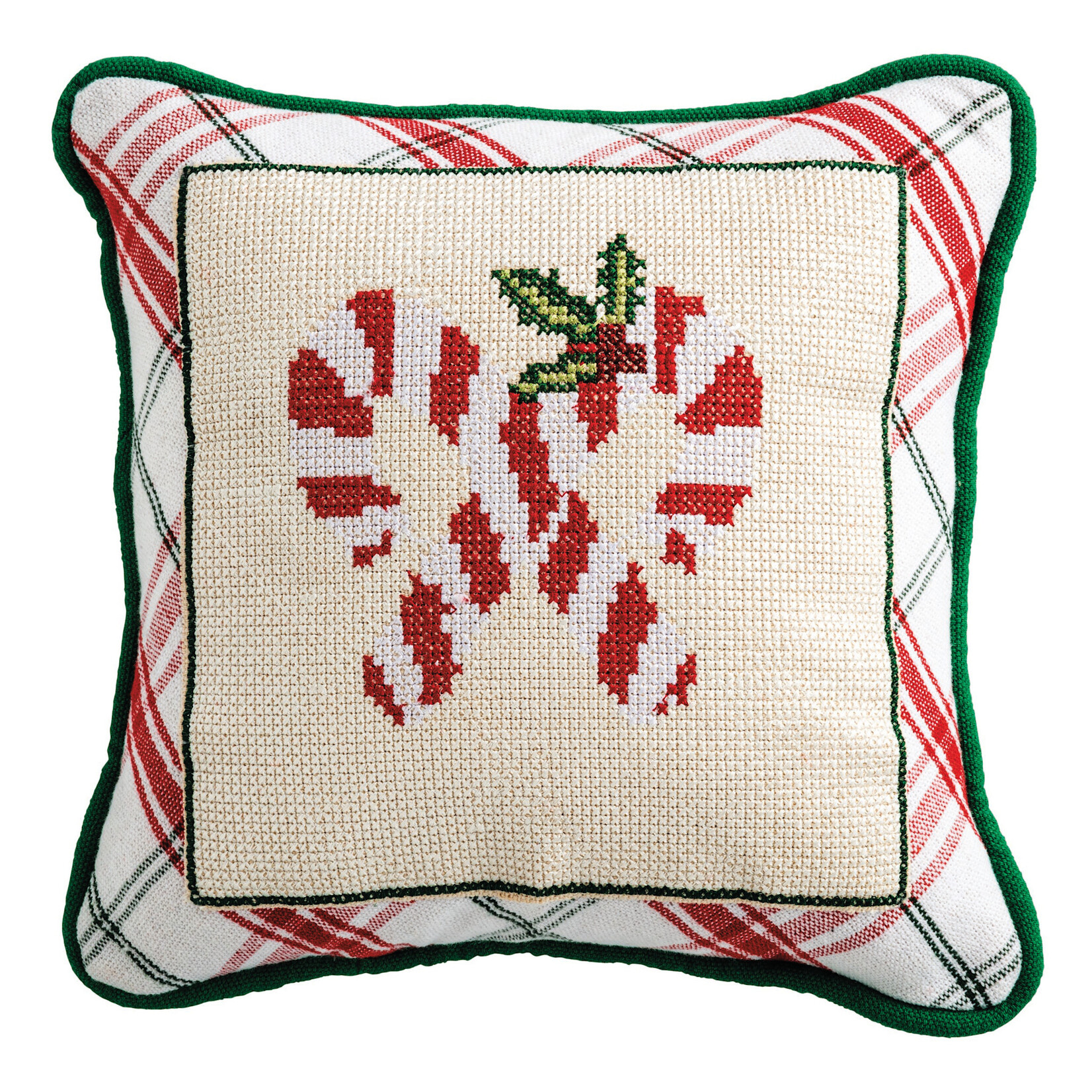 Needle Point Candy Cane Pillow
