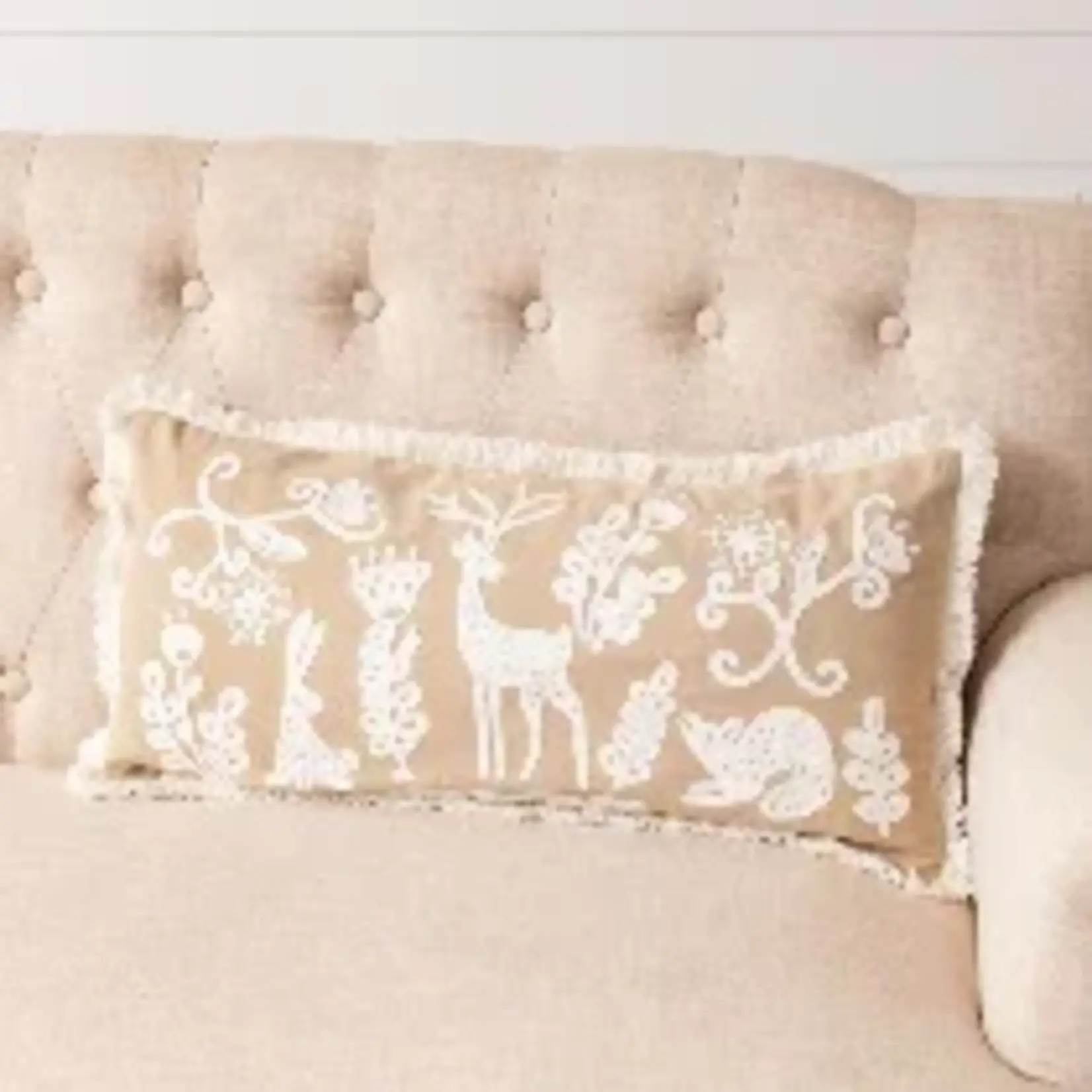 Folk Art Christmas Lumbar Pillow