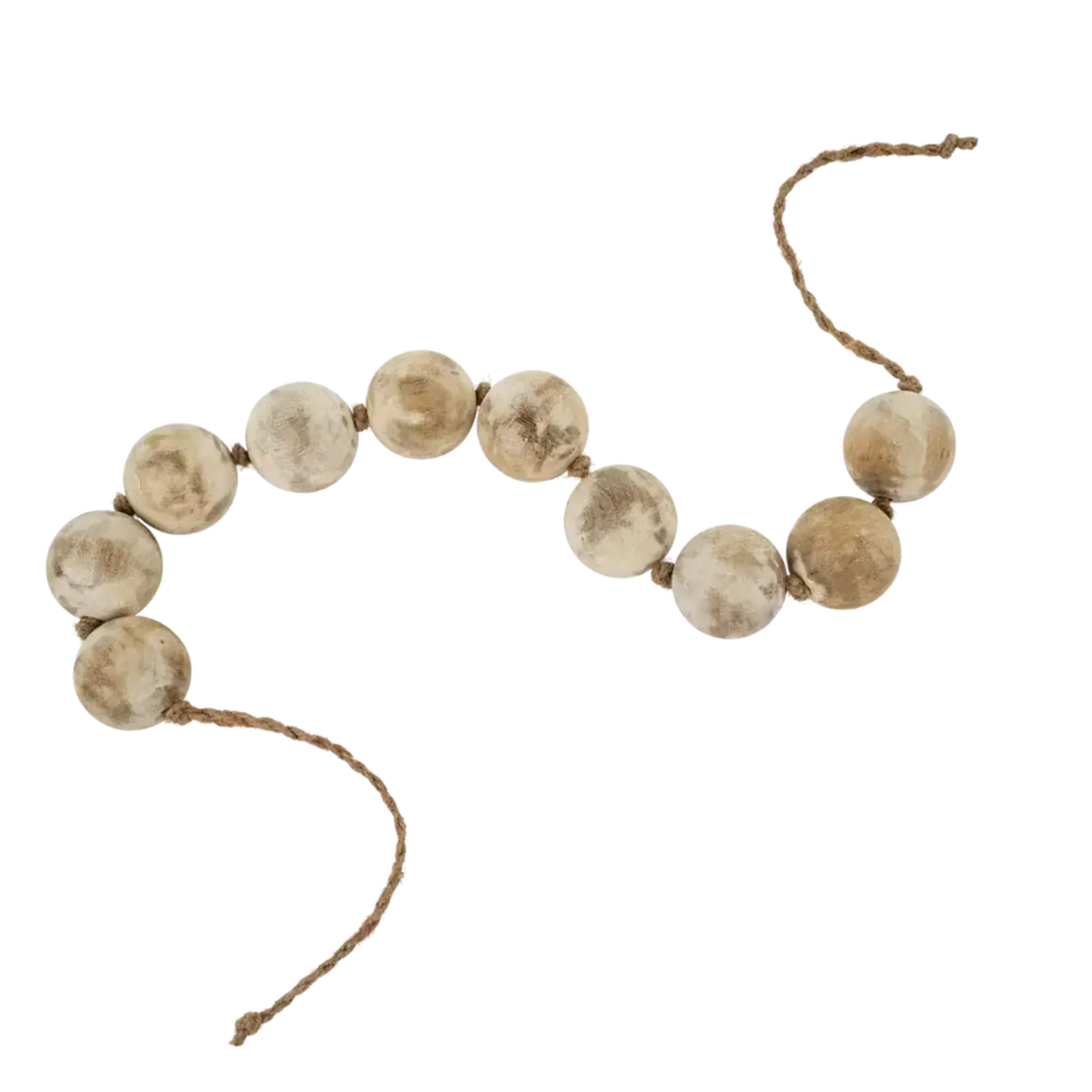 White Wooden Bead Garland