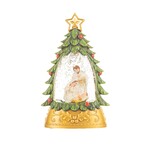 LED Mini Green & Gold Nativity Snow Globe