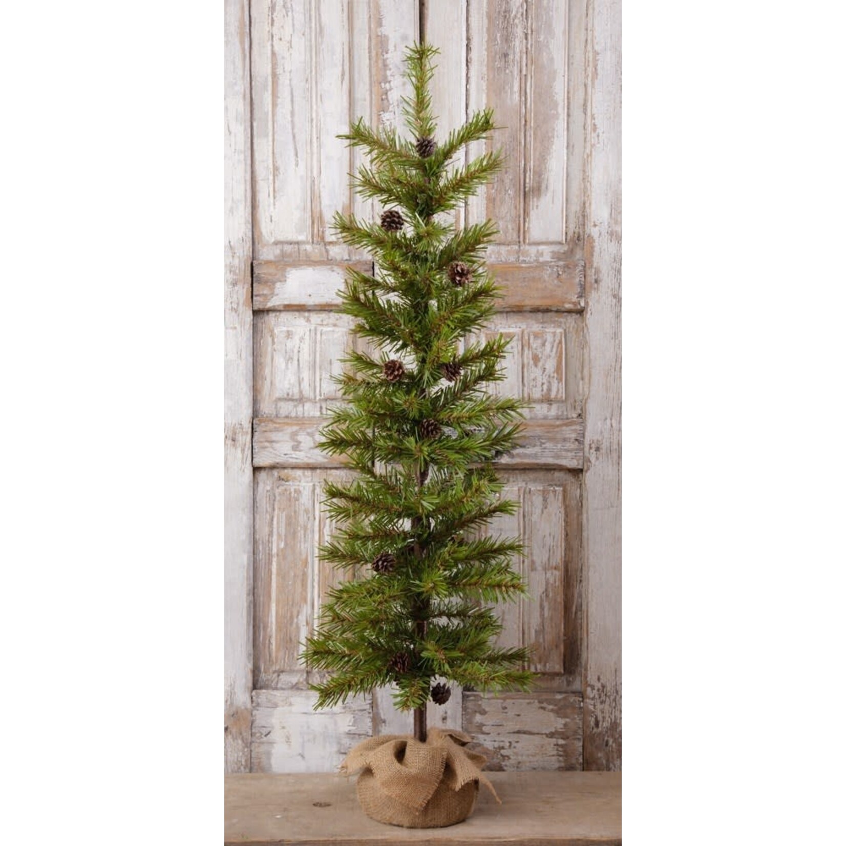 Christmas Pine W/Cones Burlap Base