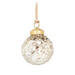 Emboss Silver Ball Ornament