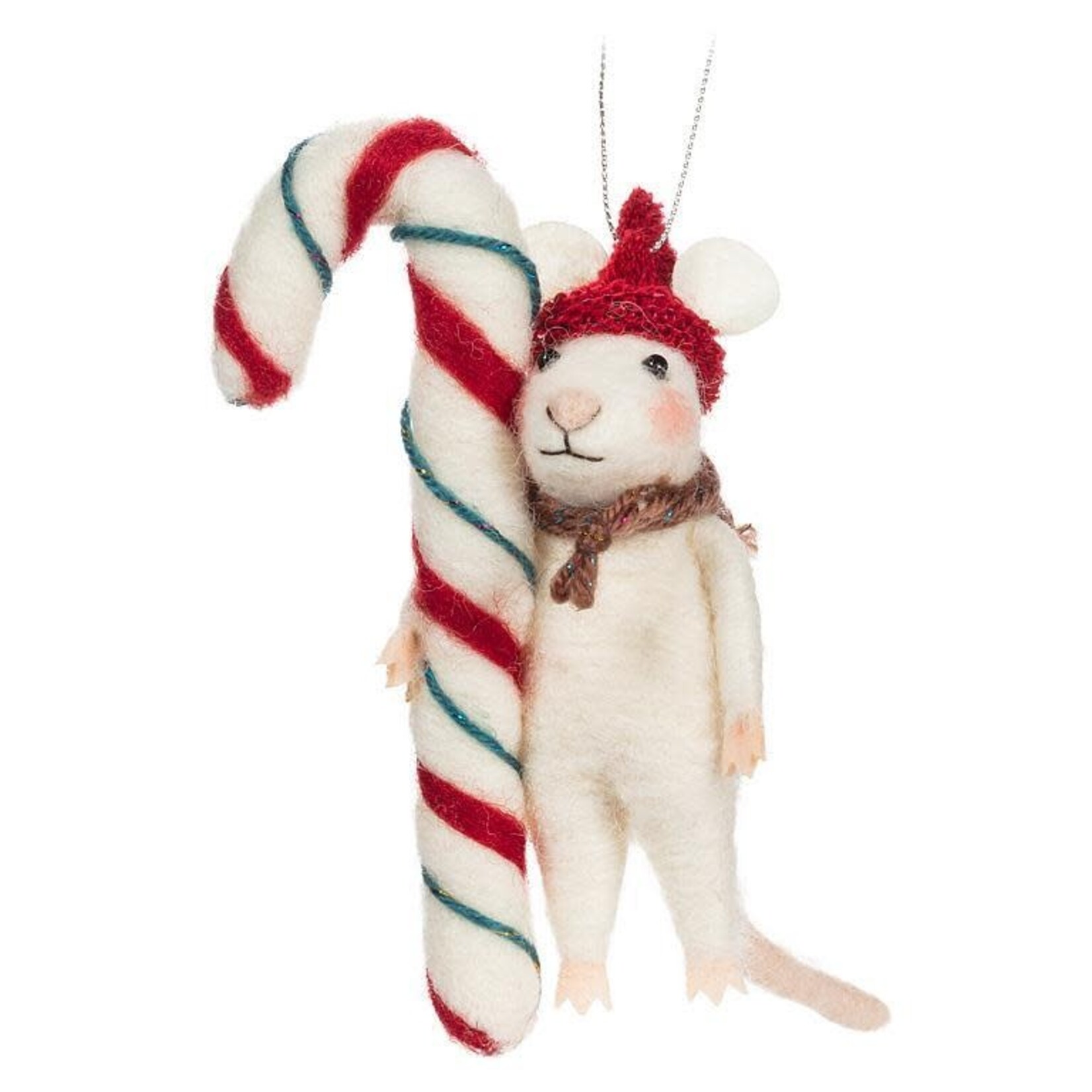 Holiday Mouse With Hat & Candy Cane