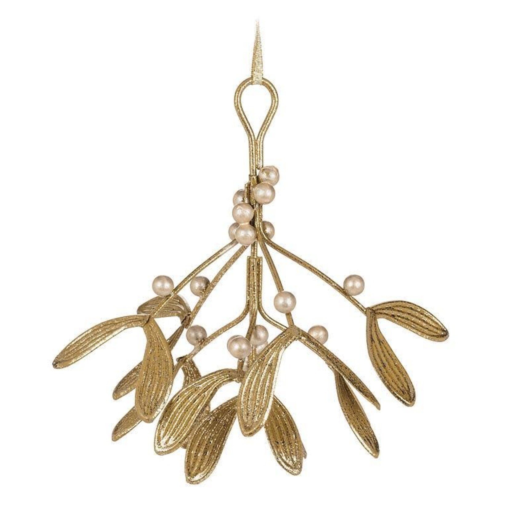 Mistletoe Branch Ornament - Gold