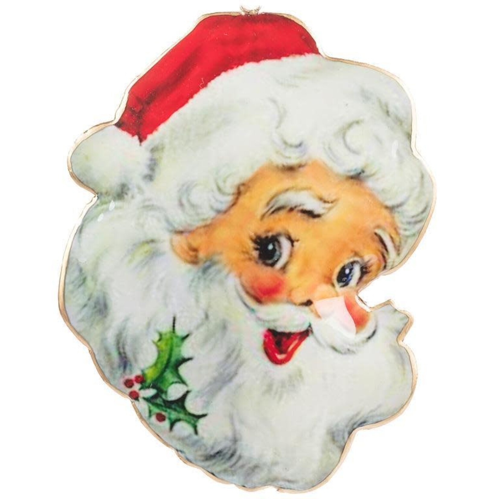 Retro Santa Head Ornament