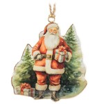 Santa W/Trees & Presents Ornament